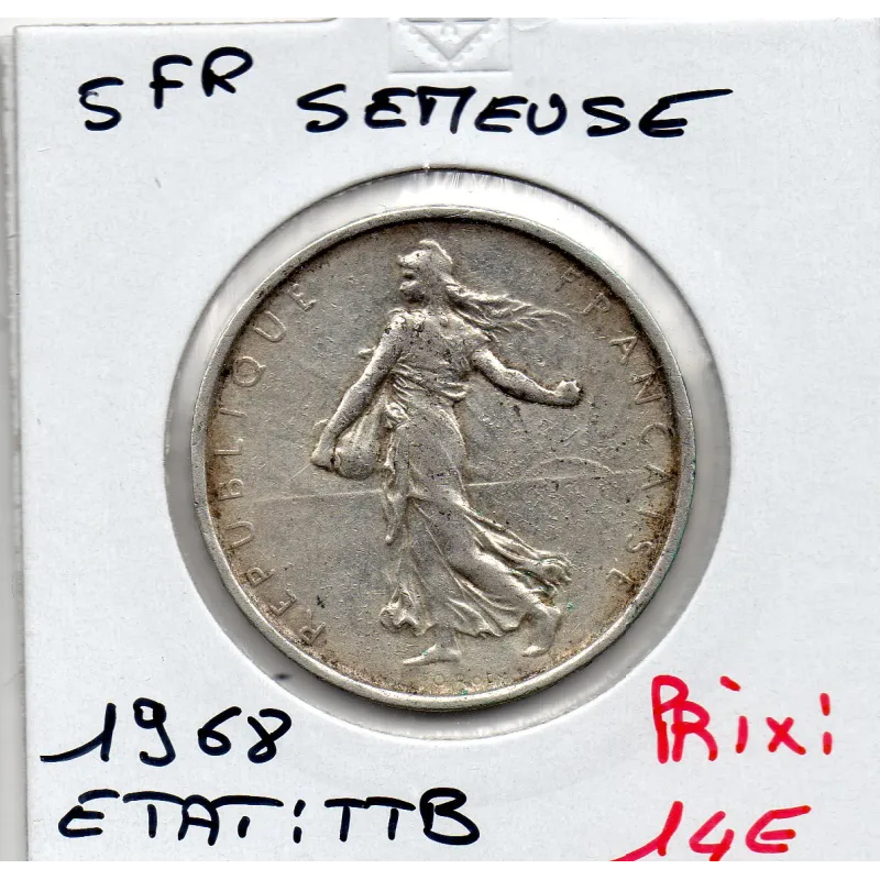 5 francs Semeuse Argent 1968 TTB 5 francs Semeuse Argent 1968 TTB