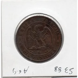 10 centimes Napoléon III tête nue 1855 D chien Lyon TTB- nettoyage