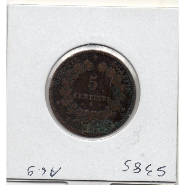 5 centimes Cérès 1871 grand A Paris TB+