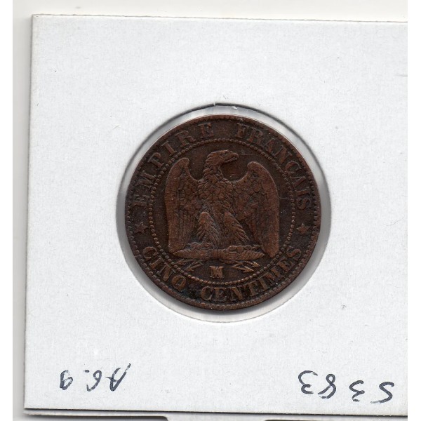 5 centimes Napoléon III tête nue 1856 MA Marseille TTB nettoyé