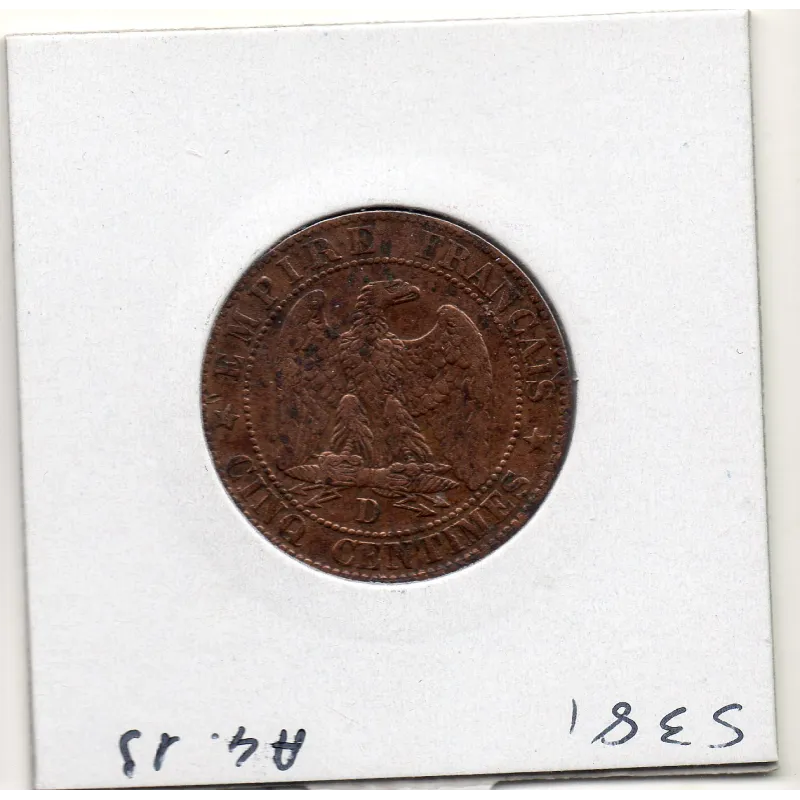 5 centimes Napoléon III tête nue 1854 D Lyon TTB 5 centimes Napoléon III tête nue 1854 D Lyon TTB