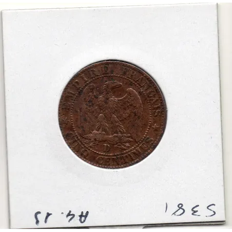 5 centimes Napoléon III tête nue 1854 D Lyon TTB