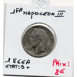 franc Napoléon III tête laurée 1866 A Paris B+