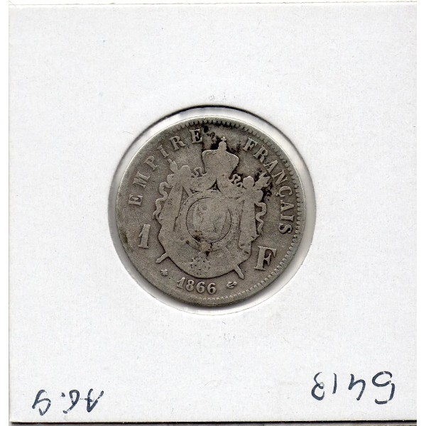 franc Napoléon III tête laurée 1866 A Paris B+