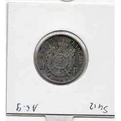 1 franc Napoléon III tête laurée 1866 A Paris TB- nettoyée