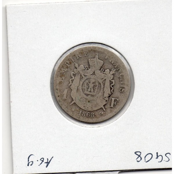 1 franc Napoléon III tête laurée 1868 BB Strasbourg B