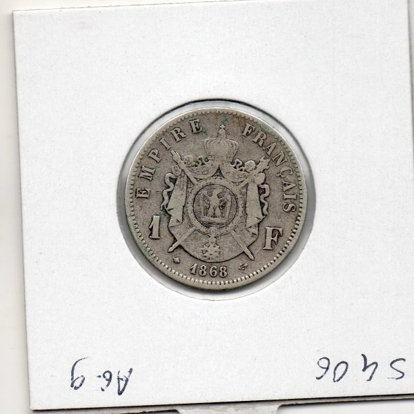 1 franc Napoléon III tête laurée 1868 A Paris TB