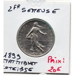 2 Francs Semeuse Argent 1899 TTB nettoyée
