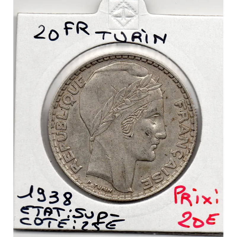20 francs Turin 1938 Sup- 20 francs Turin 1938 Sup-