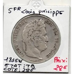 5 francs Louis Philippe 1836 W Lille TB