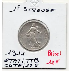 1 franc Semeuse Argent 1911 TTB, France pièce de monnaie