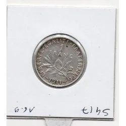 1 franc Semeuse Argent 1911 TTB, France pièce de monnaie