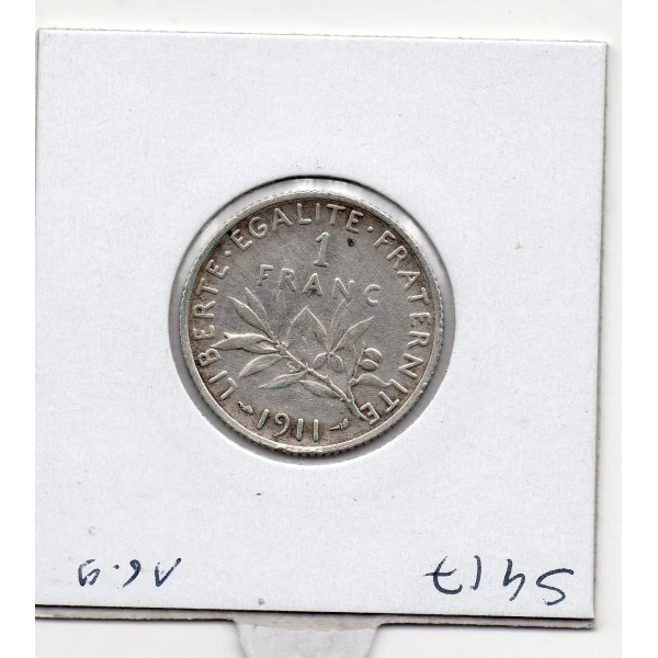 1 franc Semeuse Argent 1911 TTB, France pièce de monnaie