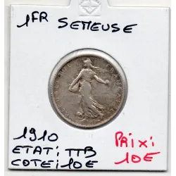 1 franc Semeuse Argent 1910 TTB