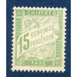 Timbre France Taxes Yvert 30 Type Duval 15c Vert-Jaune  neuf **