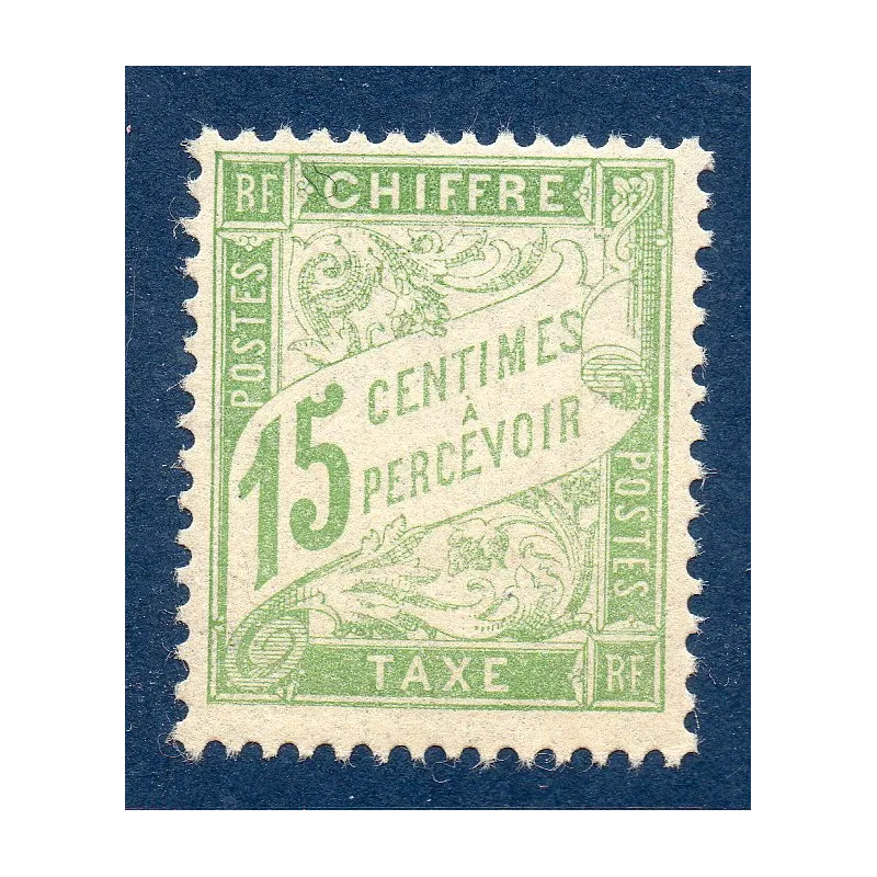 Timbre France Taxes Yvert 30 Type Duval 15c Vert-Jaune neuf ** Timbre France Taxes Yvert 30 Type Duval 15c Vert-Jaune neuf **