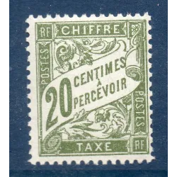 Timbre France Taxes Yvert 31 Type Duval 20c olive  neuf **