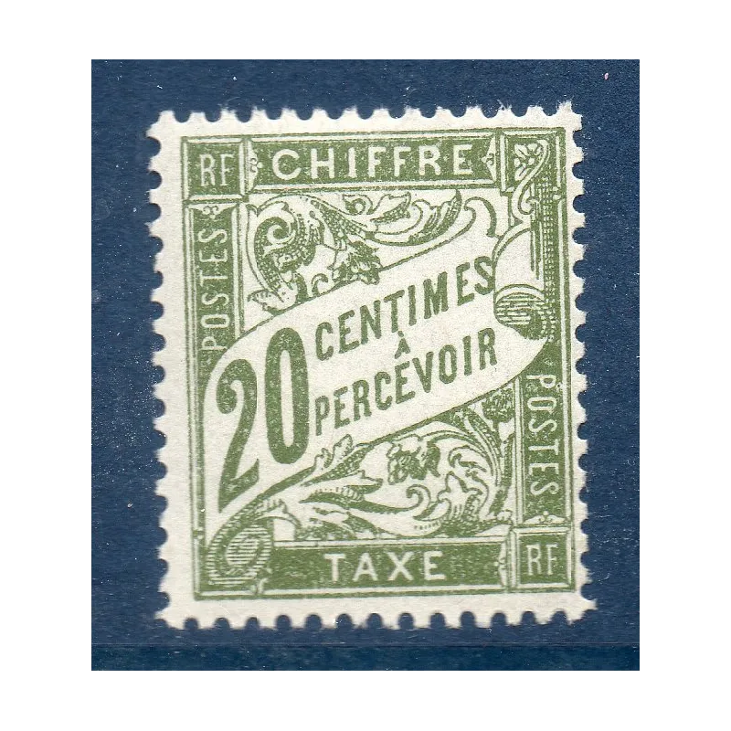 Timbre France Taxes Yvert 31 Type Duval 20c olive neuf ** Timbre France Taxes Yvert 31 Type Duval 20c olive neuf **