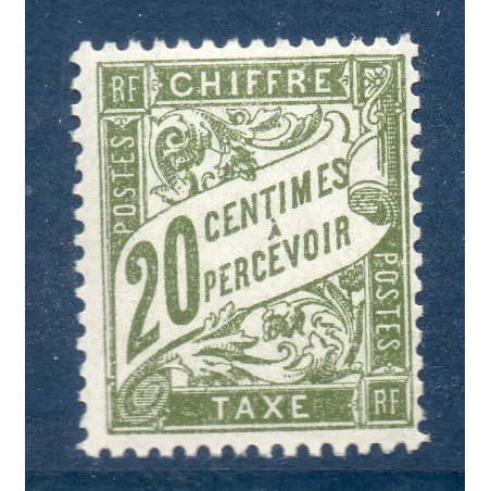 Timbre France Taxes Yvert 31 Type Duval 20c olive  neuf **