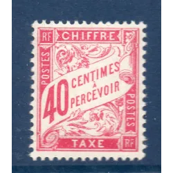 Timbre France Taxes Yvert 35 Type Duval 40c rose neuf **
