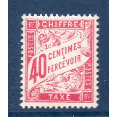 Timbre France Taxes Yvert 35 Type Duval 40c rose neuf **