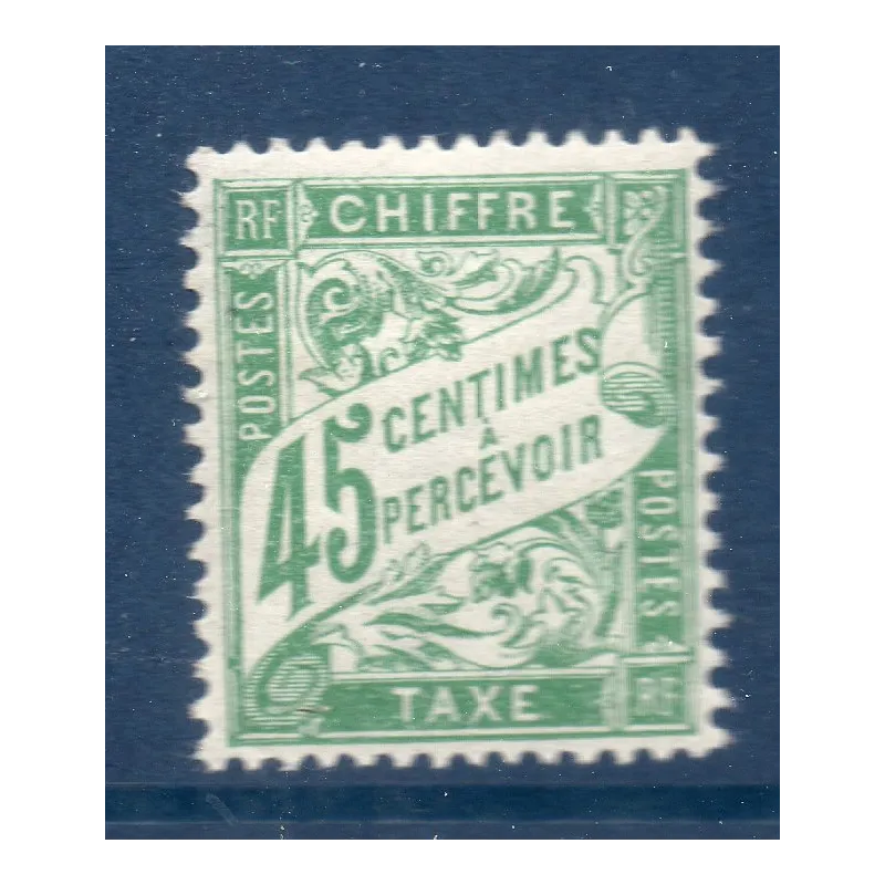 Timbre France Taxes Yvert 36 Type Duval 45c vert neuf **
