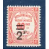Timbre France Taxes Yvert 53 Type Recouvrement 1f sur 60c rouge neuf **