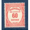 Timbre France Taxes Yvert 58 Type Recouvrement 60c Rouge neuf **