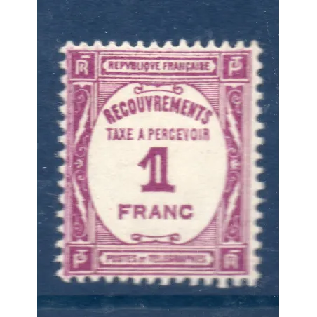 Timbre France Taxes Yvert 59 Type Recouvrement 1f lilas neuf **