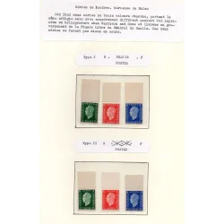 Timbre France Yvert No 701A-701F  type marianne de dulac non emis de Londres