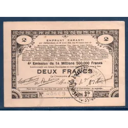 Bon emprunt 70 communes (Départ 59-62-80) 2 francs, TTB, 23.4.1915 Pirot 62-80 Billet