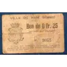 Bon ville Ham 25 centimes, B, ND Pirot 80-235 Billet
