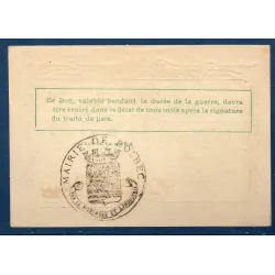 Bon ville Bolbec 1 franc, Sup, 1917 Pirot 76-17 Billet