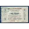 Bon ville Région Solesmes 1 franc, TTB-, ND Pirot 59-2353 Billet