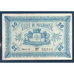 Bon ville Mulhouse 50 centimes, TTB, 18.12.1918 Pirot 132.1 Billet