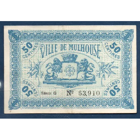 Bon ville Mulhouse 50 centimes, TTB, 18.12.1918 Pirot 132.1 Billet