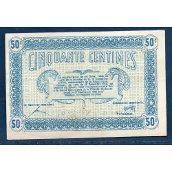 Bon ville Mulhouse 50 centimes, TTB, 18.12.1918 Pirot 132.1 Billet