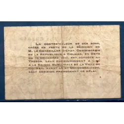 Bon ville Colmar 50 centimes, TB-, 15.12.1918 Pirot 68-84 Billet