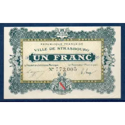 Bon ville de Strasbourg 1 franc, Spl, 11.11.1918 Pirot 133-4 Billet