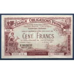 Clermont-Ferrand 100 francs, Sup-, 15.4.1928 Billet d'épargne obligation prime