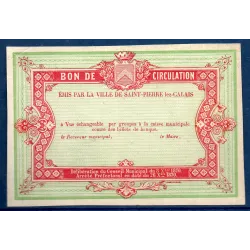 Bon de circulation Saint-Pierre lez-Calais non émis, TTB, 8.10.1870 Billet