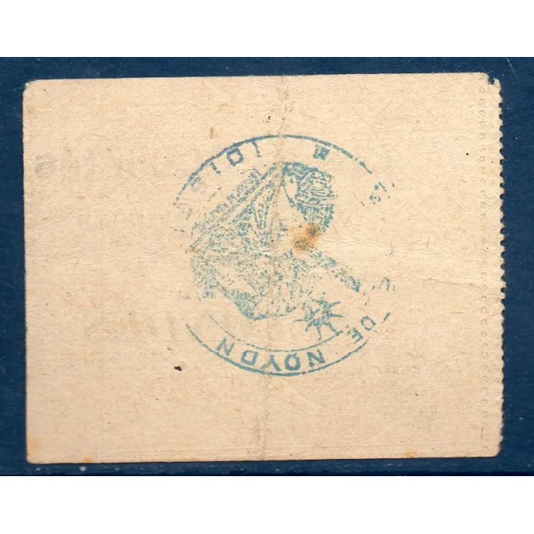 Bon ville Noyon 50 centimes, TB, 17.12.1915 Pirot 60-65 Billet