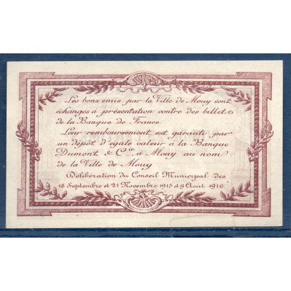 Bon ville Mouy 25 centimes, Neuf, 18.9.1915 Pirot 60-51 Billet