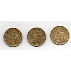 Lot de 3 bon pour 2 francs Commerce et industrie 1921-1923