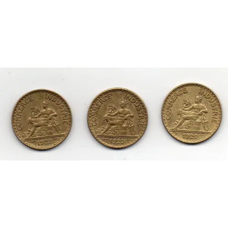 Lot de 3 bon pour 2 francs Commerce et industrie 1921-1923