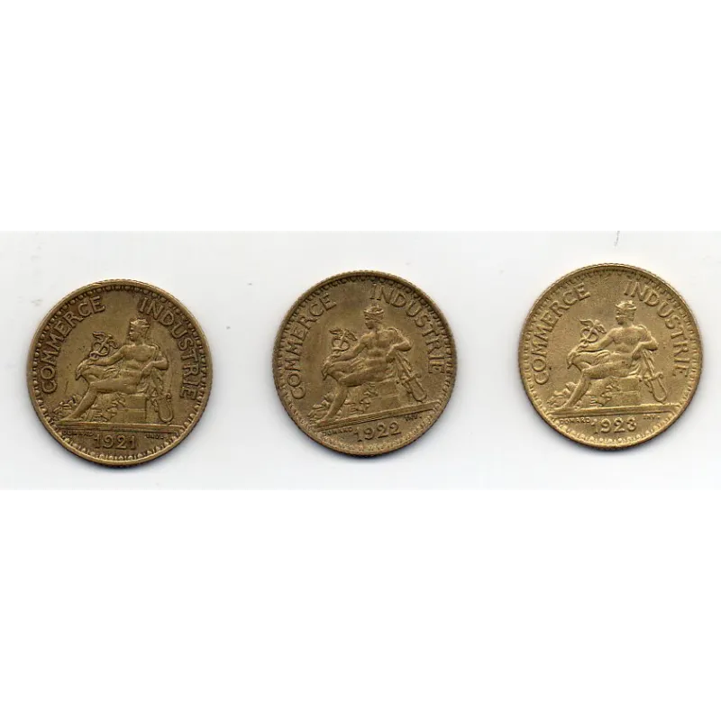 Lot de 3 bon pour 1 franc Commerce et industrie 1921-1923 Lot de 3 bon pour 1 franc Commerce et industrie 1921-1923