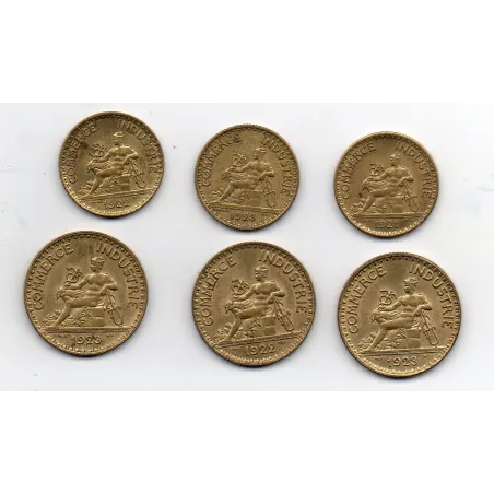 Lot de 6 bon pour 1 et 2 francs Commerce et industrie 1921-1923