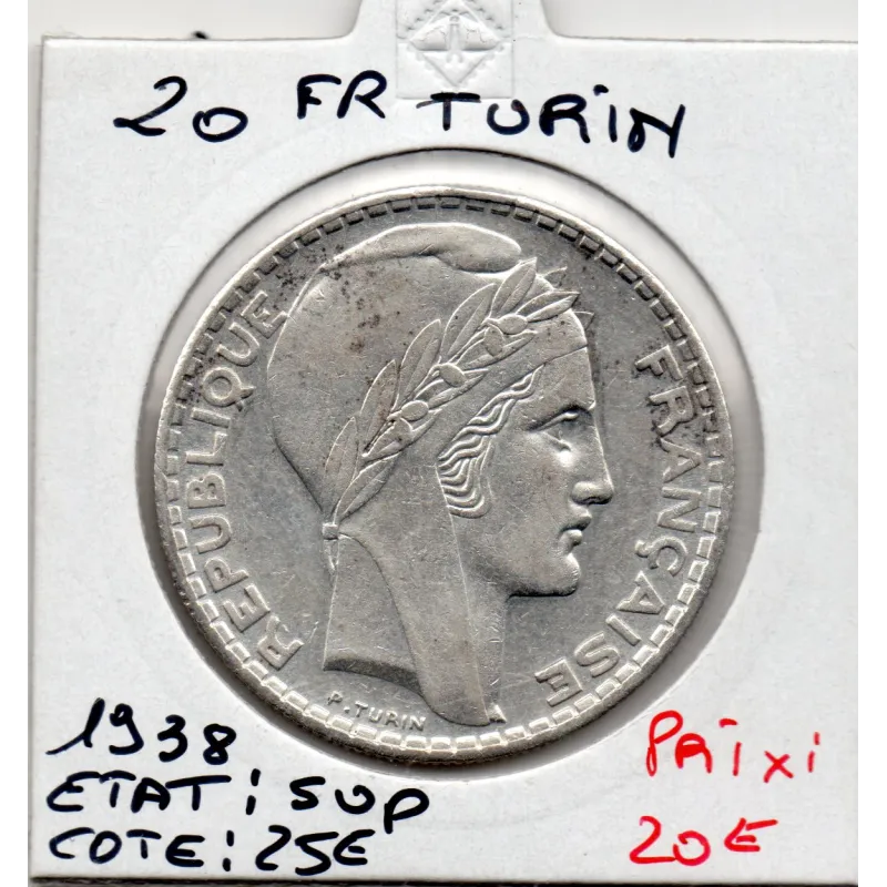 20 francs Turin 1938 Sup 20 francs Turin 1938 Sup