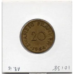Sarre Saar, 20 franken 1954 Sup- Gad.2