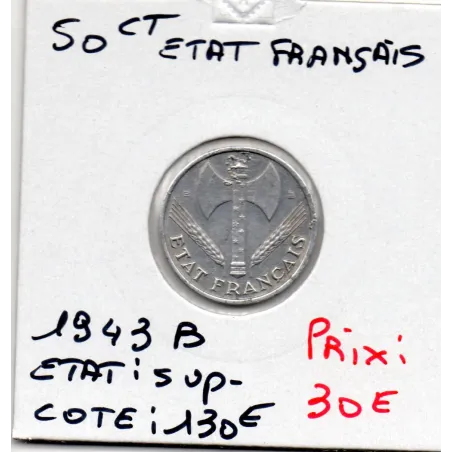 50 centimes Francisque Bazor 1943 B Beaumont Sup-